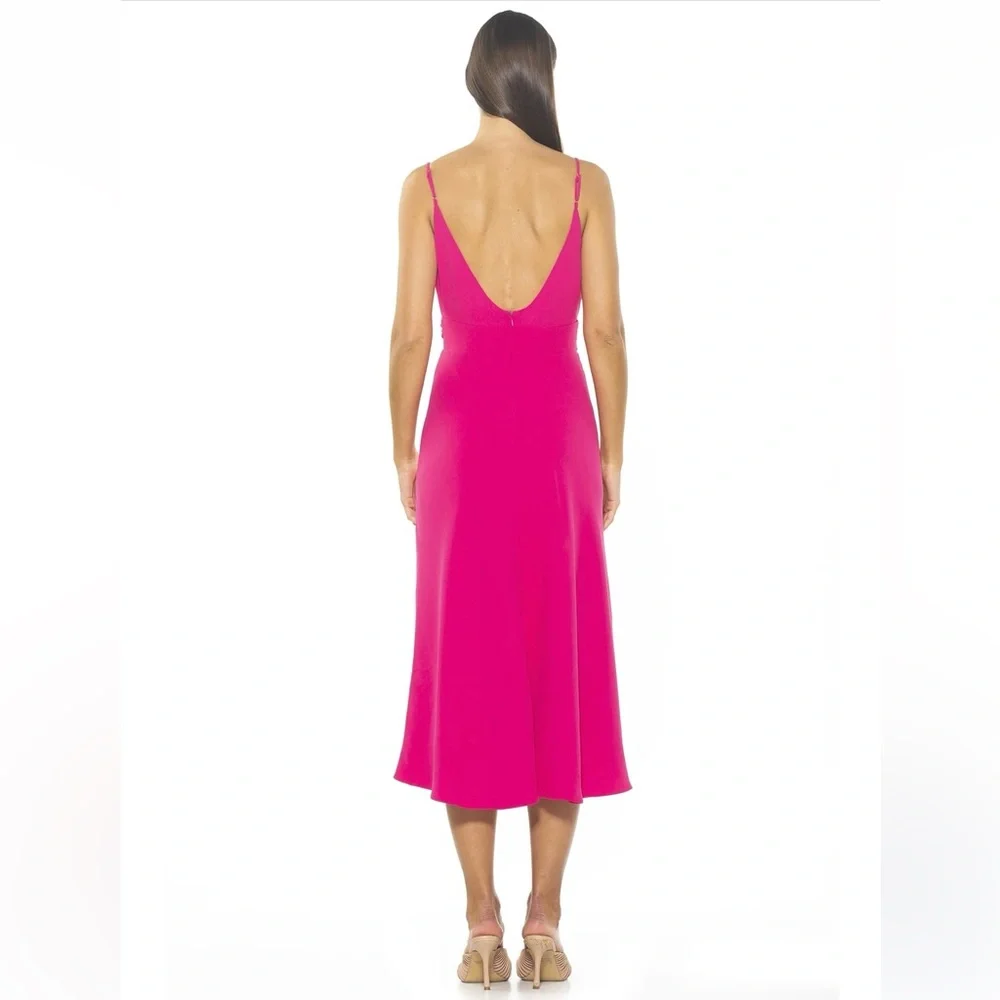Alexia Admor • Camila midi dress hot pink draped cutout - Picture 3 of 4